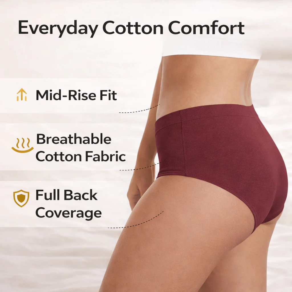 Everyday Comfort Pro – Premium Printed Cotton Panty (Pack of 5)