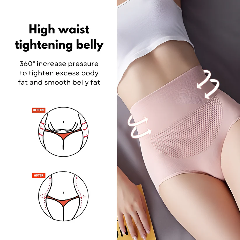 High-Waisted Tummy Support Underwear ( Beige) Pack Of 2