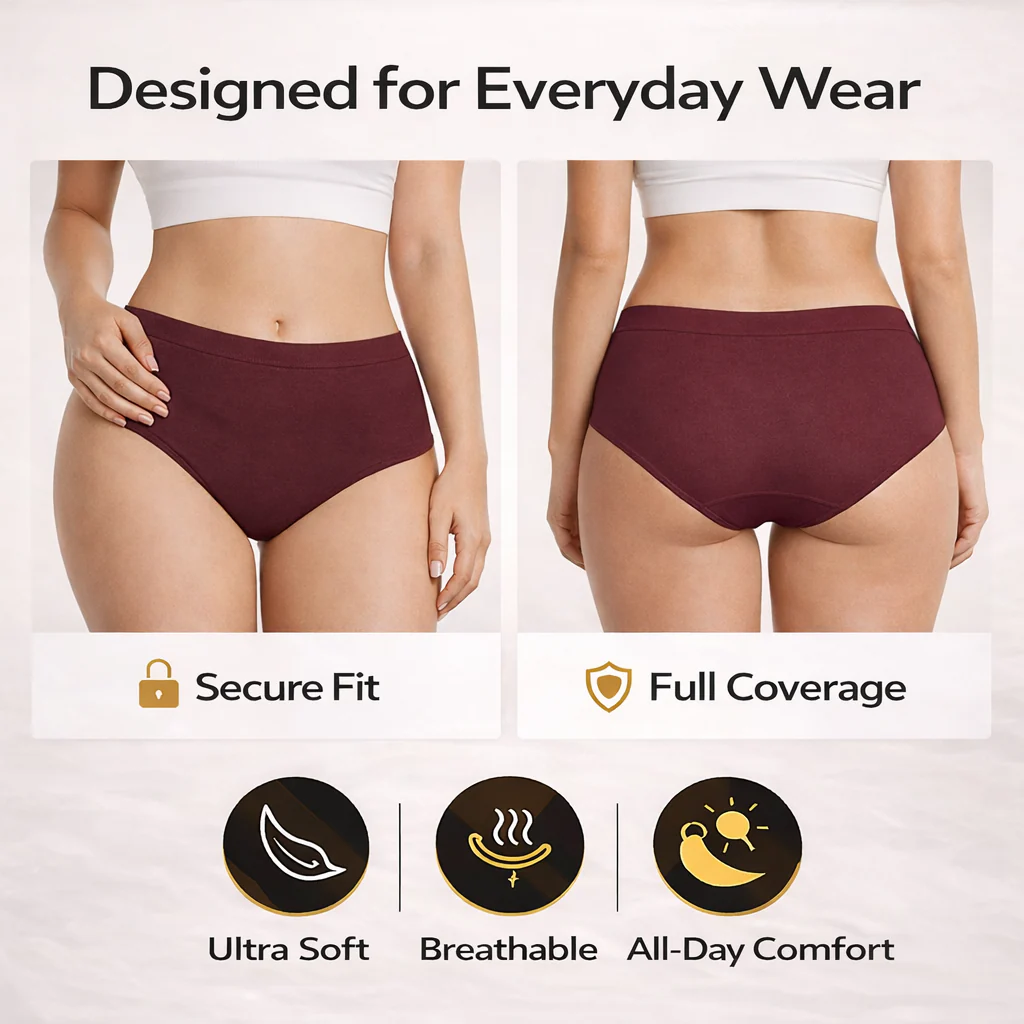 Everyday Comfort Pro – Premium Printed Cotton Panty (Pack of 5)