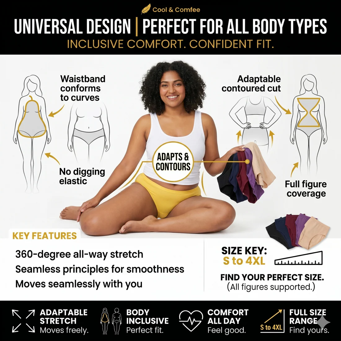 WOMENS All day Comfort Everyday Cotton Panties - Pack Of 5
