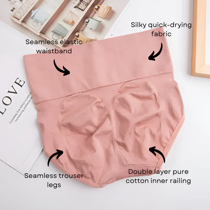 High-Waisted Tummy Support Underwear ( Beige) Pack Of 2