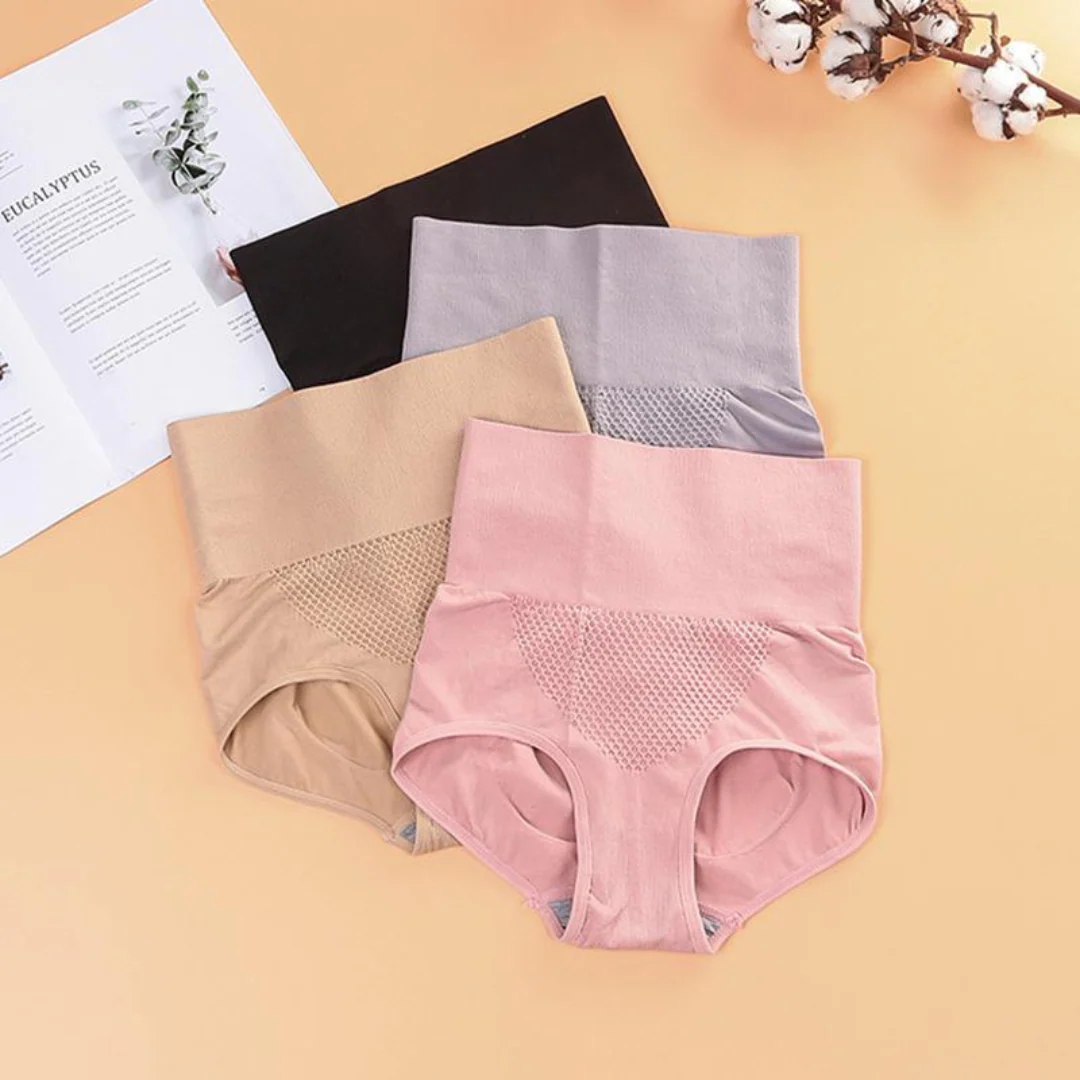 High-Waisted Tummy Support Underwear ( Gray) Pack Of 2