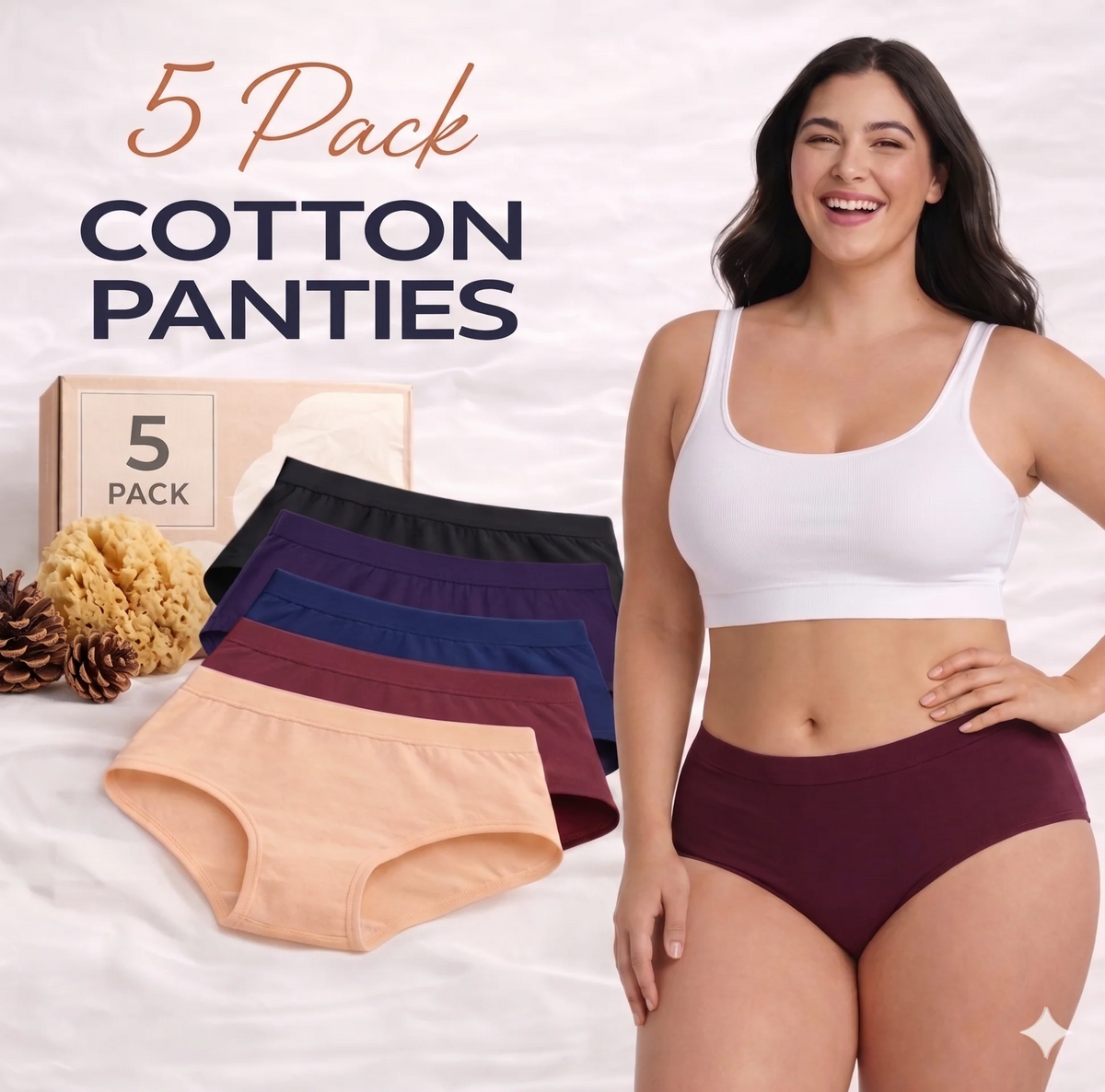 Everyday Comfort Pro – Premium Printed Cotton Panty (Pack of 5)