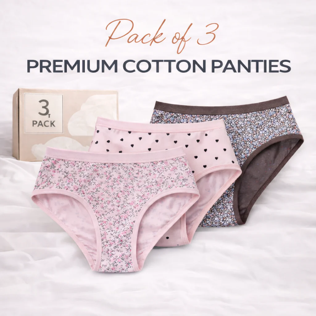 Everyday Comfort Pro – Premium Printed Cotton Panty (Pack of 3)