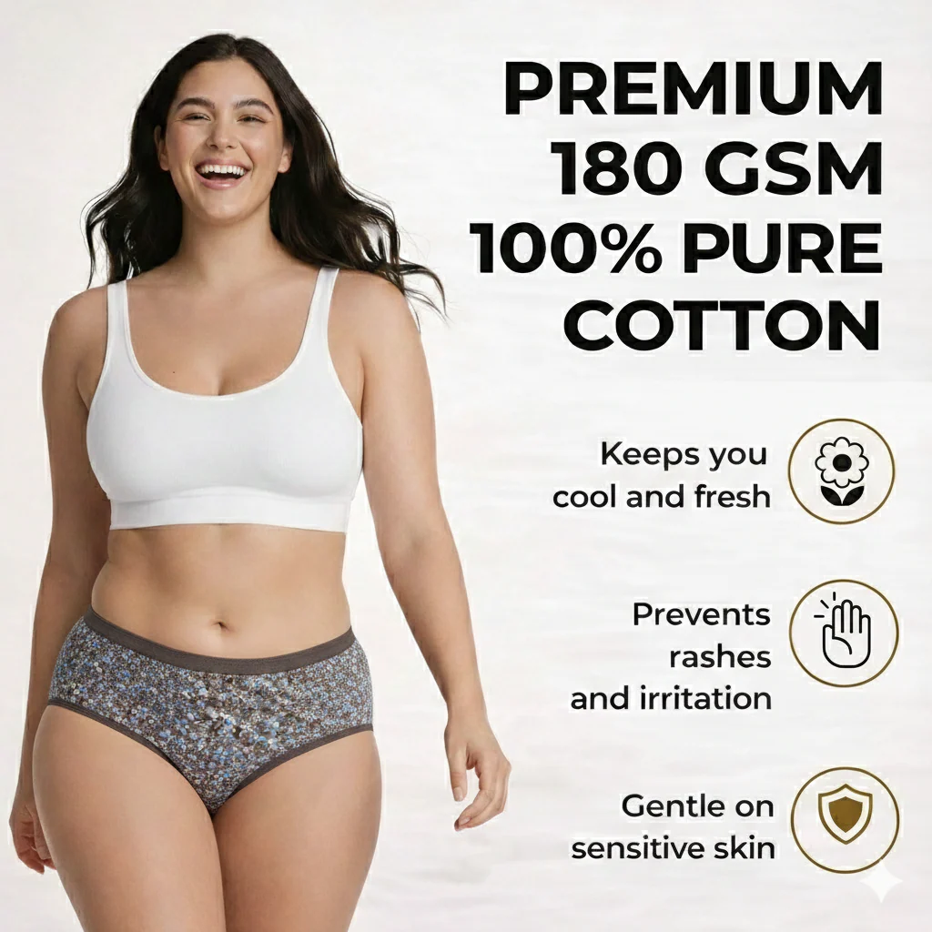 Everyday Comfort Pro – Premium Printed Cotton Panty (Pack of 3)