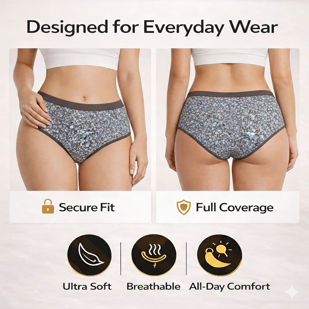 Everyday Comfort Pro – Premium Printed Cotton Panty (Pack of 3)